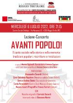 Avanti popolo : Il canto sociale nella storia e nella memoria: tradizioni popolari, riscritture e revisioni : appunti per la lezione-concerto